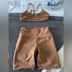 Brown Alo yoga workout set